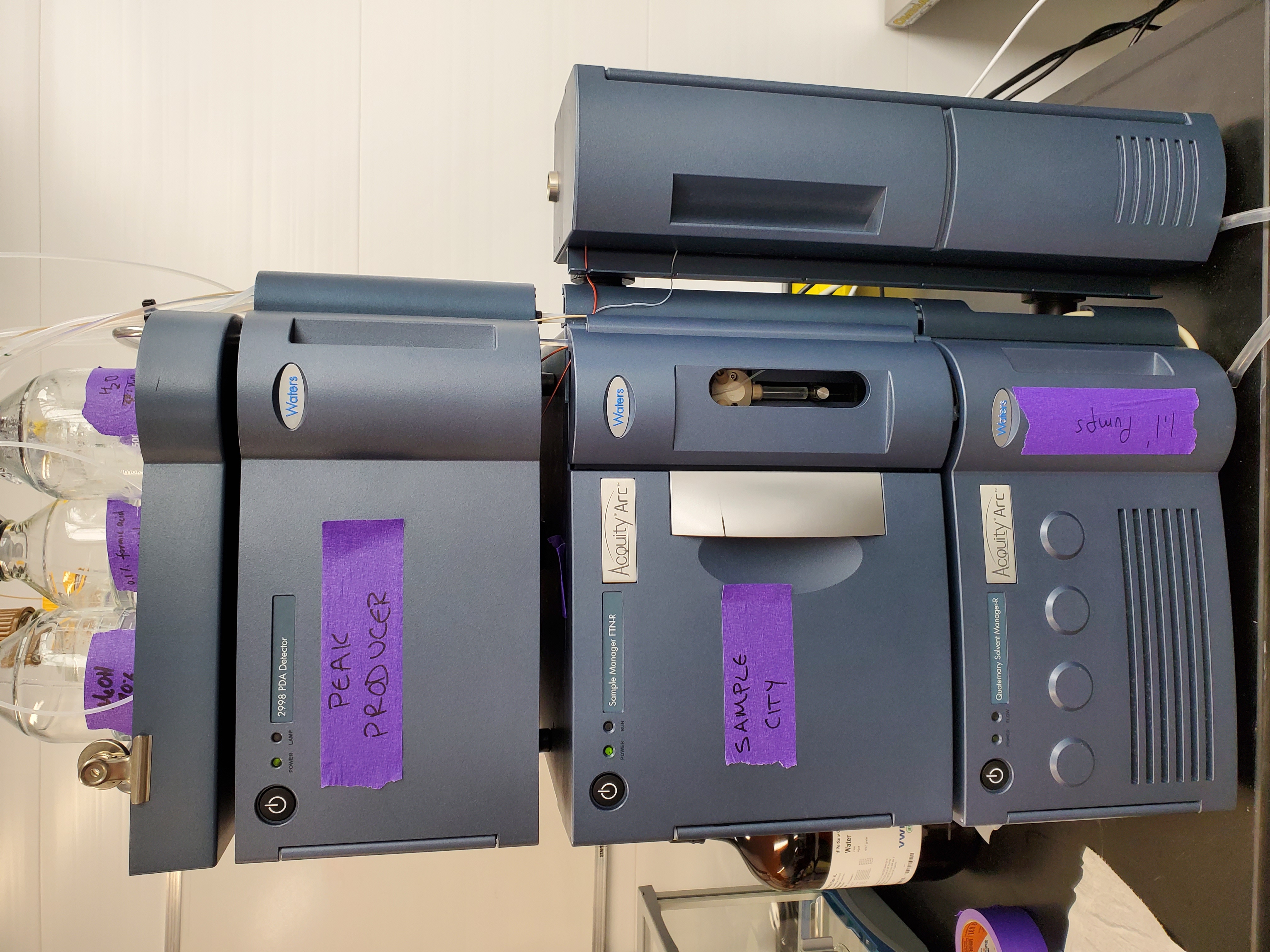 Analytical chemistry lab bench and instrumentation